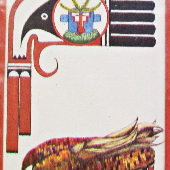 VTG Saga Art Albuquerque New Mexico Print Lithograph Native American Bird Corn - Picture 2 of 6